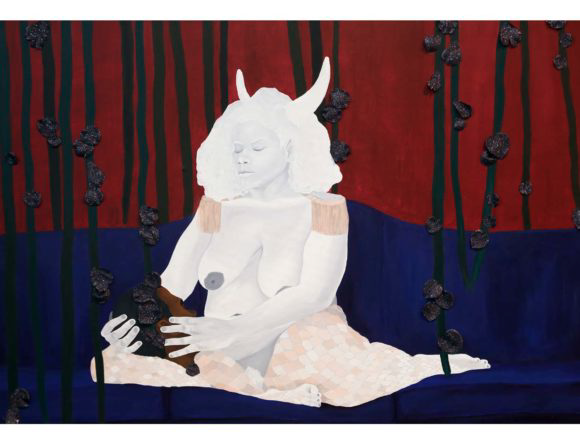 This artwork is included in the exhibition Visionary Aponte: Art and Black Freedom, curated by Edouard Duval-Carrié and Ada Ferrer as the ninth iteration of the Global Caribbean series, organized by the Haitian Cultural Arts Alliance. Haitian artist Tessa Mars’ artworks explore the legacies of Haitian history through embodied and visually scintillating engagements. This work aligns with her Tessalines series and contributed to an exhibition where artists were asked to recreate a book of paintings by Aponte, a Black revolutionary in early 19th century Cuba. HADC aims to incorporate the entirety of HCAA’s rich exhibition history into our database.